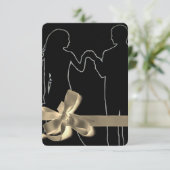 Schwarze Vorlage für Silhouette von Braut und Bräu (Stehend Vorderseite)