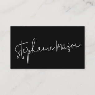 Schwarze Vorlage Geschäft Minimalistisch Skript Ei Visitenkarte