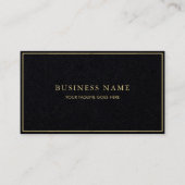 Schwarze Vorlage Luxe Eleganter moderner Gold Farb Visitenkarte (Vorderseite)