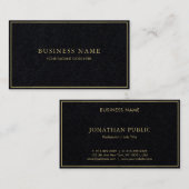Schwarze Vorlage Luxe Eleganter moderner Gold Farb Visitenkarte (Vorne/Hinten)