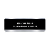 Schwarze Vorlage Silver Look Moderne Rücksendeadre (Vorne)