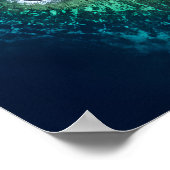 Schwarze Vulkaninsel in Satellitenansicht Poster (Ecke)