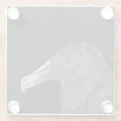 Schwarze Vulture-Illustration Glasuntersetzer (Rückseite)