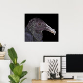 Schwarze Vulture-Illustration Poster (Heimbüro)