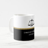 Schwarze Waage Kaffeetasse (Vorderseite Links)