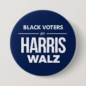 Schwarze Wähler für Harris Walz Button (Vorderseite)