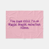 Schwarze Waisenalison-Zitat-Decke Fleecedecke (Vorderseite (Horizontal))