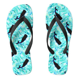 Schwarze Wale Blau Thunder_Cove Badesandalen
