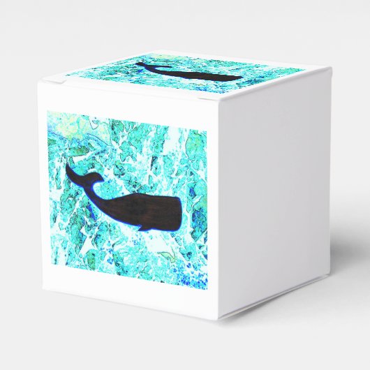 Schwarze Wale unter Wasser Geschenkschachtel (Vorderseite)