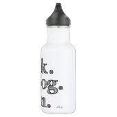 SCHWARZE WALK JOG RUN (Schriftart GELADEN) Trinkflasche (Rechts)