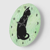 Schwarze Wand-Uhr Große Wanduhr (Winkel)