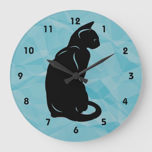 Schwarze Wand-Uhr Große Wanduhr (Vorderseite)
