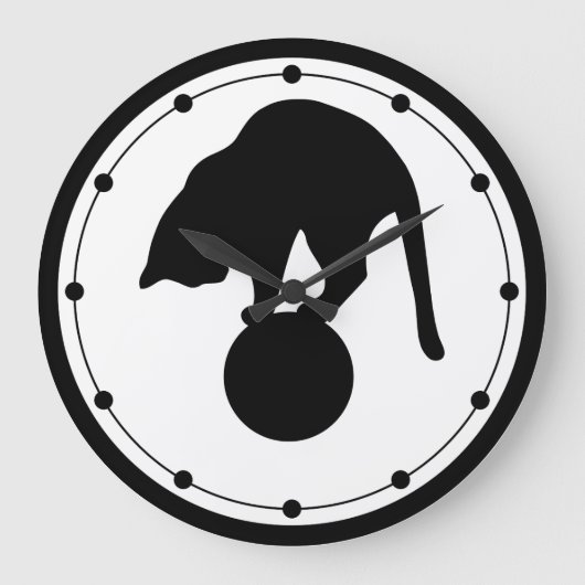 Schwarze Wand-Uhr Große Wanduhr (Vorderseite)