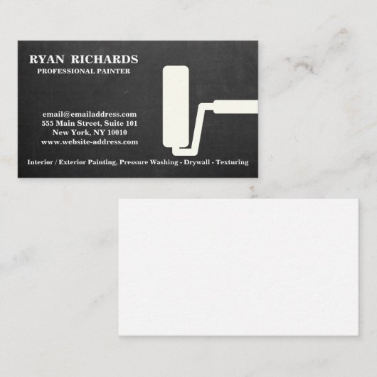 Schwarze Wandgemälde Visitenkarte (Vorne/Hinten)