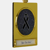 Schwarze Wandverkleidung Banner-Ornament Gold (Rechts)