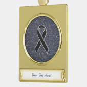 Schwarze Wandverkleidung Banner-Ornament Gold (Links)