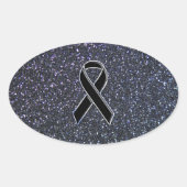 Schwarze Wandverkleidung Ovaler Aufkleber (Vorderseite)