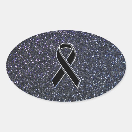 Schwarze Wandverkleidung Ovaler Aufkleber (Vorderseite)