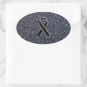 Schwarze Wandverkleidung Ovaler Aufkleber (Tasche)