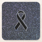 Schwarze Wandverkleidung Rechteckiger Pappuntersetzer (Vorderseite)