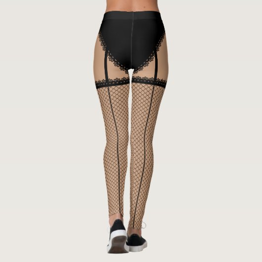 Schwarze Wäsche (Franzosen geschnitten) Leggings (Rückseite)