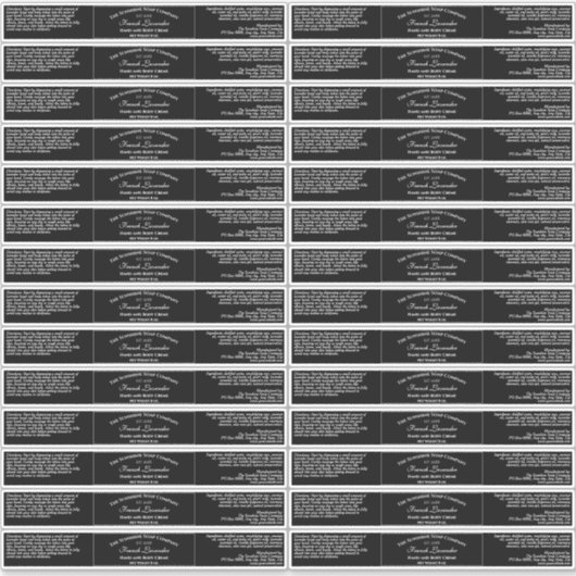 Schwarze wasserdichte Kosmetikmarke 1" x 7" Aufkleber (Vorderseite)