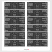 Schwarze wasserdichte Kosmetikmarke 2" x 6" Aufkleber (Blatt)