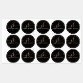 Schwarze, wasserdichte Logos für Monogramm Etiketten (Blatt)