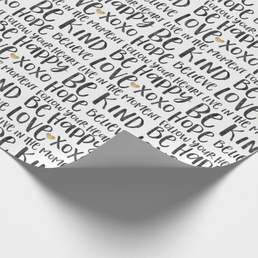 Schwarze Wasserfarbe Inspiration Geschenkpapier (Ecke)