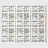 Schwarze Wasserfarbe Inspirative Worte Gold Herz Geschenkpapier (Flach)