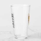 Schwarze Wasserfarbe Inspirative Worte Gold Herz Glas (Links)