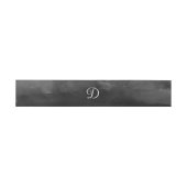 Schwarze Wasserfarbe Kurze Skriptmonogramm Einladungsbanderole (Flach)