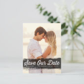 SCHWARZE WASSERFARBE | SAVE THE DATE POSTCARD ANKÜNDIGUNGSPOSTKARTE (Stehend Vorderseite)