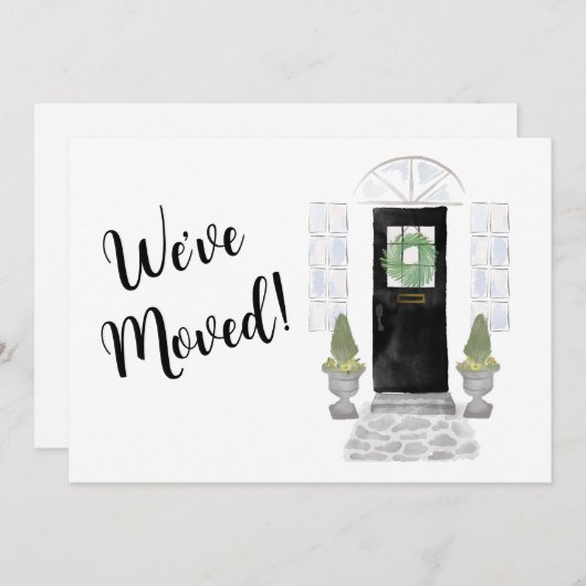 Schwarze Wasserfarbe Tür, die wir verschoben haben Ankündigung (Vorne/Hinten)