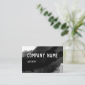 Schwarze Wasserfarbe Visitenkarte (Stehend Vorderseite)