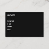 Schwarze Wasserfarbe Visitenkarte (Rückseite)