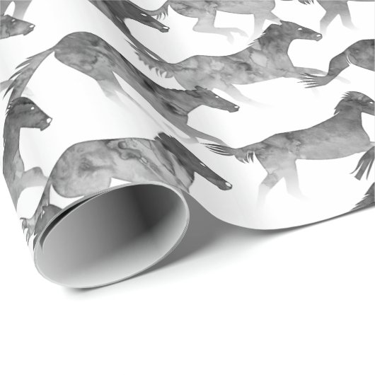 Schwarze Wasserfarben Geschenkpapier (Rolleneckpunkt)