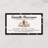 Schwarze Wasserfarben Hunde Katzen Pfoten Drucksac Visitenkarte (Rückseite)