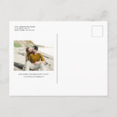 Schwarze Wasserfarbenpinselkalligraphie Rette unse Ankündigungspostkarte (Rückseite)