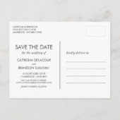 SCHWARZE WASSERFARBSPLASH SAVE THE DATE POSTCARD ANKÜNDIGUNGSPOSTKARTE (Rückseite)