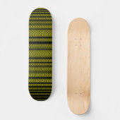 Schwarze Wavy Lines - auf gelb Skateboard (Vorderseite)