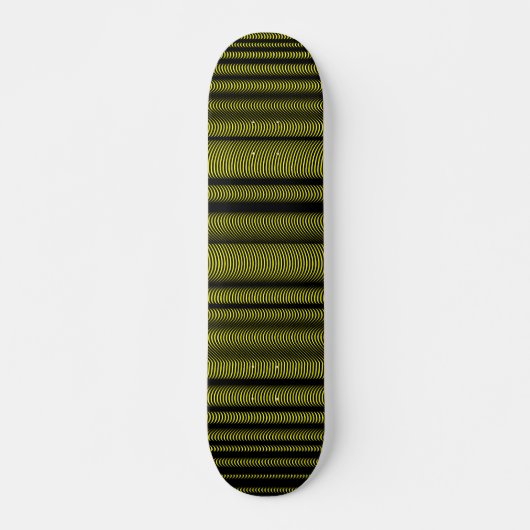 Schwarze Wavy Lines - auf gelb Skateboard (Vorne)