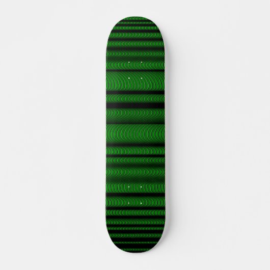 Schwarze Wavy Lines - auf Grün Skateboard (Vorne)