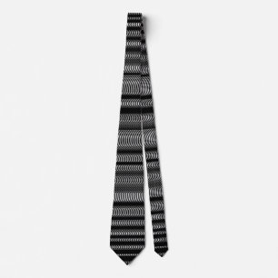 Schwarze Wavy Lines - auf Weiß Krawatte