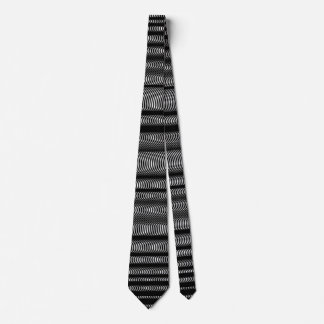 Schwarze Wavy Lines - auf Weiß Krawatte
