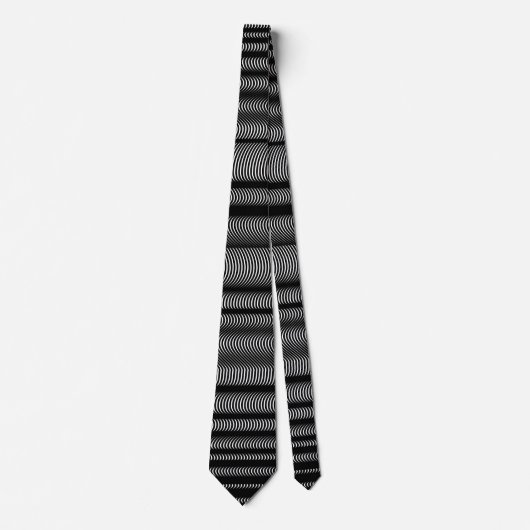Schwarze Wavy Lines - auf Weiß Krawatte (Vorderseite)