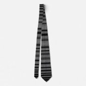Schwarze Wavy Lines - auf Weiß Krawatte (Rückseite)
