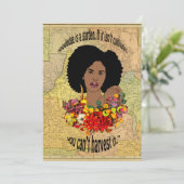 Schwarze Weibliche afrikanische Sprichwörter zitie Dankeskarte (Stehend Vorderseite)