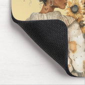 Schwarze Weibliche Gelbe Sonnenblumen Mousepad (Ecke)
