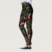 Schwarze Weihnachten-Strümpfe Leggings (Links)